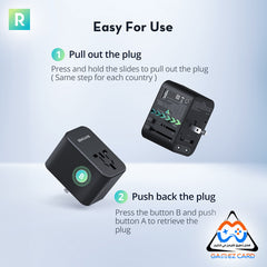 Ravpower Travel Charger PD PIONEER 65W 3-Port RP-PC1034 - Black
