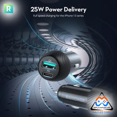 شاحن سيارة RAVPower 44 واط + 1 متر كومبو RP-VC031 - أسود 