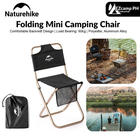 Naturehike MZ01 Foldable Stools With Back - Black