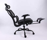 Black Bull Ergonomic Mesh Gaming & Office Chair with Footrest - Black