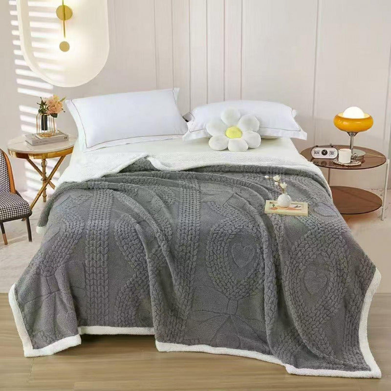 Premium Soft Sherpa Blanket with Zippered Cover, Abstract 3D Design, 200 × 230 cm