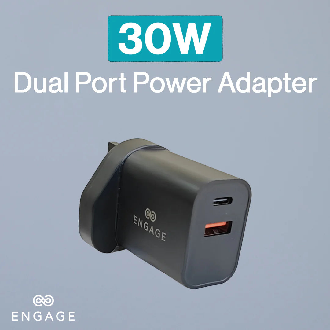 Engage, Dual Port GaN II Fast Adapter/Charger (30W) with Interchangeable Adapter