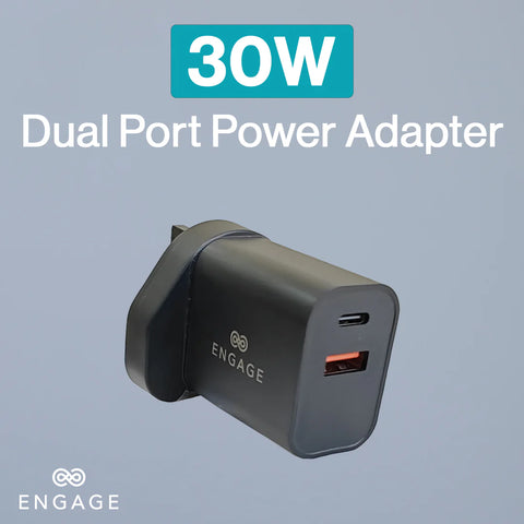 Engage, Dual Port GaN II Fast Adapter/Charger (30W) with Interchangeable Adapter