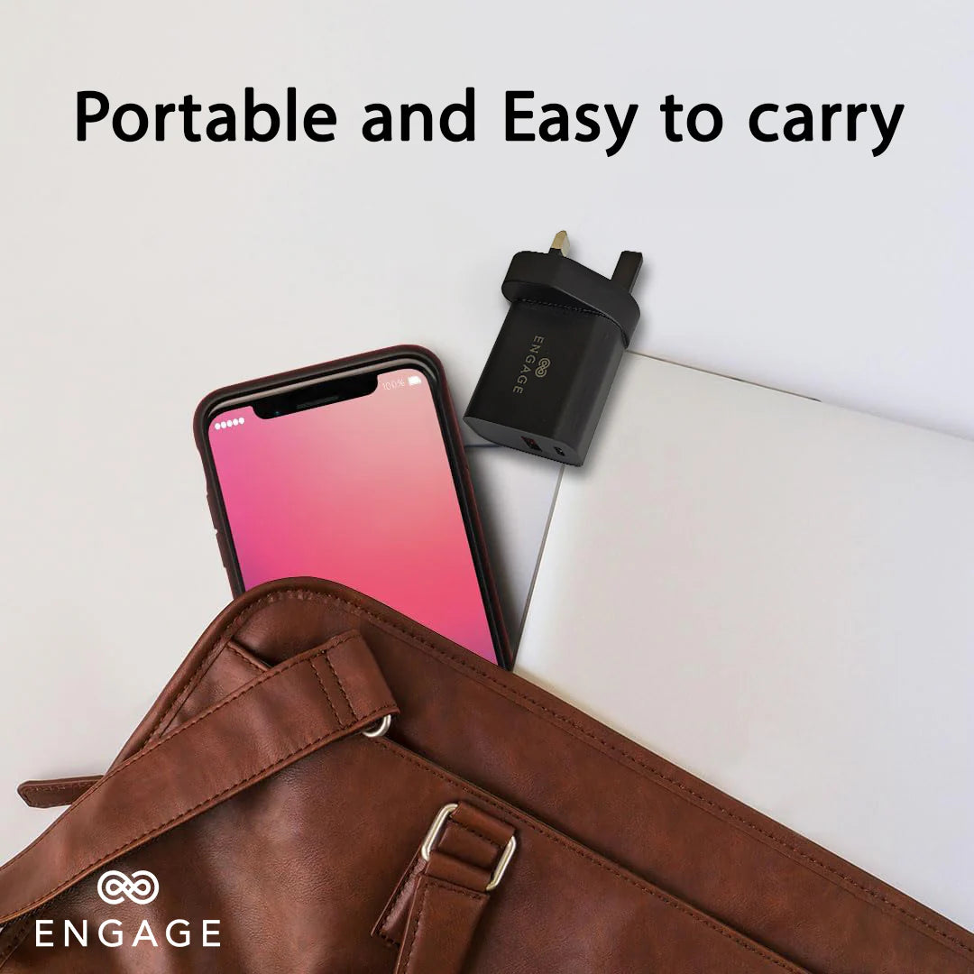 Engage, Dual Port GaN II Fast Adapter/Charger (30W) with Interchangeable Adapter