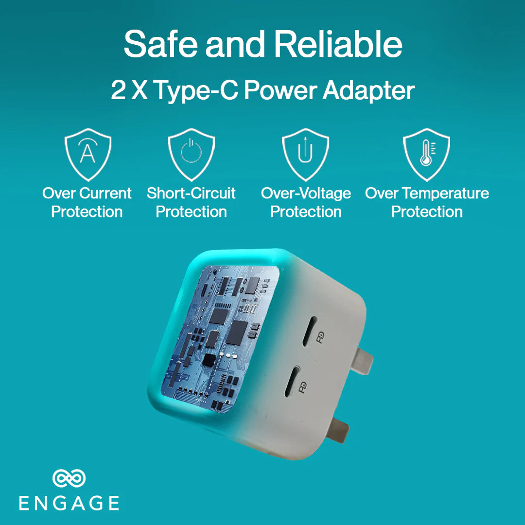 Engage, Dual USB-C Port Power Adapter (35W)