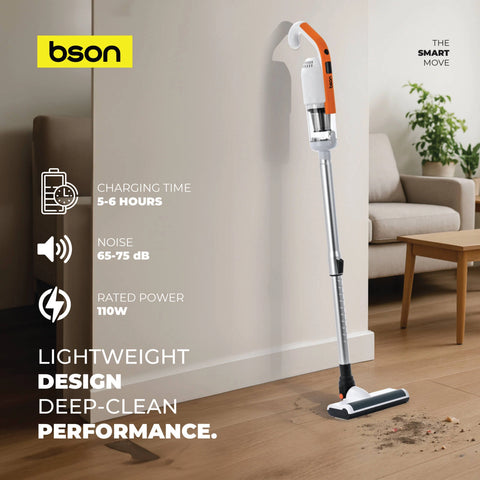 BSON Cordless Stick Vacuum - Orange with Light & Water Tank