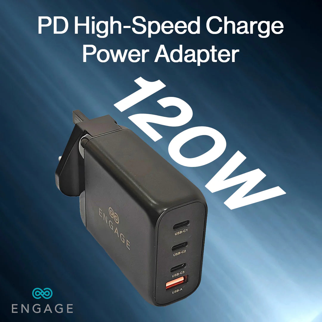 Engage, 4-Port GaN Travel Charger/Adapter (120W)