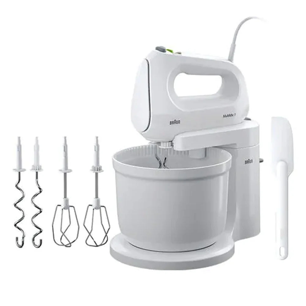 Braun HM1070 WH Multimix 2 In 1 Hand And Stand Mixer HM1070 - 400 Watts - White