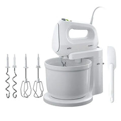 Braun HM1070 WH Multimix 2 In 1 Hand And Stand Mixer HM1070 - 400 Watts - White