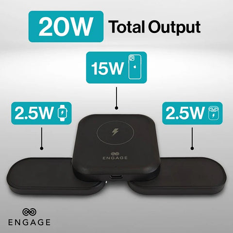 إنجِيج، شاحن لاسلكي مغناطيسي قابل للطي 3 في 1