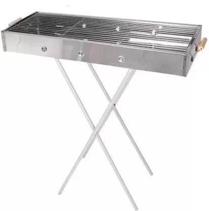 KKF Foldable Portable Barbecue Grill with Chrome-Plated Stand for Camping, Picnics, Outings & Vacations