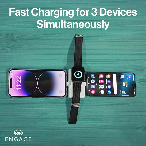 Engage, Portable Dual Port Lightning/USB-C & Watch Charging Power Bank (5000mAh)