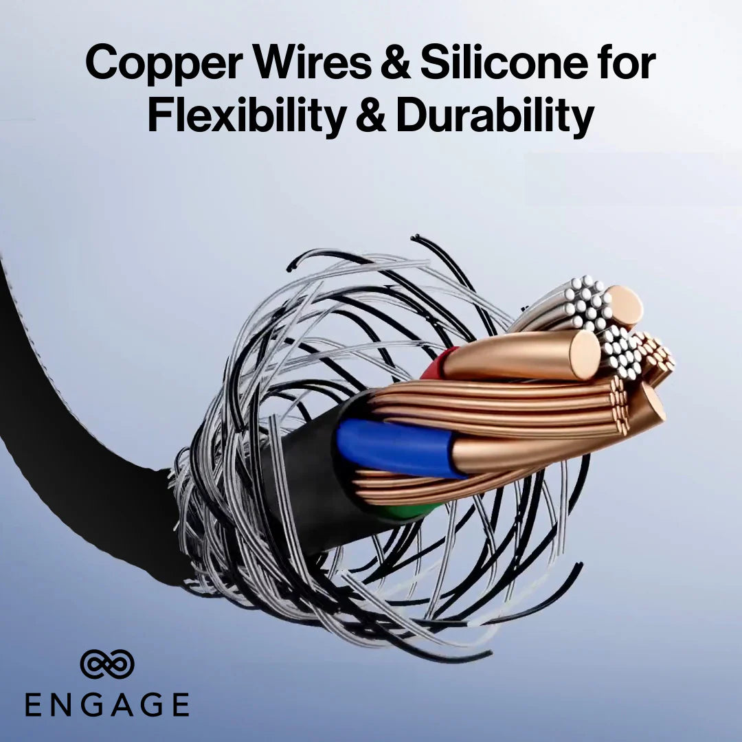 Engage, Super Soft Silicone, USB-C to USB-C Cable with Lightning Adapter