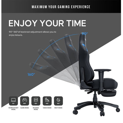 Andaseat Luna Pro with Footrest, Large Gaming Chair, PVC Leather