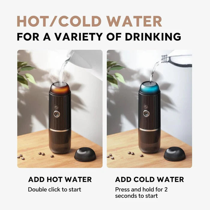 آي كافيلاس ماكينة تحضير قهوة الإسبريسو المحمولة 2 في 1 مع تسخين - بني