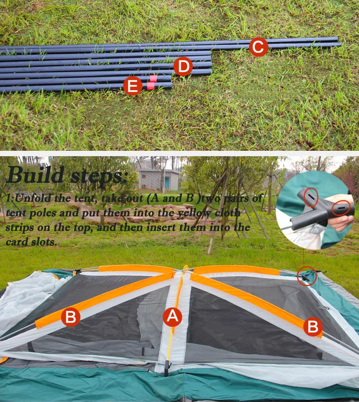 Foldable Family Camping Tent with Carry Bag – 8–10 Persons