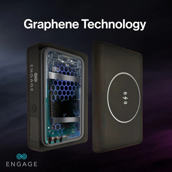 Engage, Compact Wireless Magnetic Power Bank (10000mAh) with USB-C Cable & LED Display (45W)