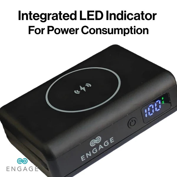 Engage, Compact Wireless Magnetic Power Bank (10000mAh) with USB-C Cable & LED Display (45W)