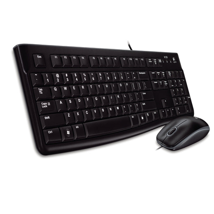طقم Logitech MK120 كيبورد وماوس سلكي عربي/إنجليزي للاستخدام المكتبي – أسود