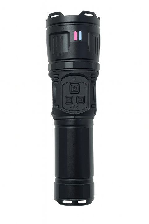 Multifunctional LED Emergency Flashlight with Built-in Bluetooth Speaker, 2000LM Bright Torch, 5400mAh Rechargeable Battery & Waterproof Design