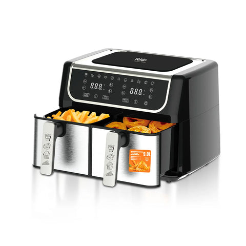 RAF 6L + 4L Dual Baskets Digital Air Fryer with LCD Display - 2500 W