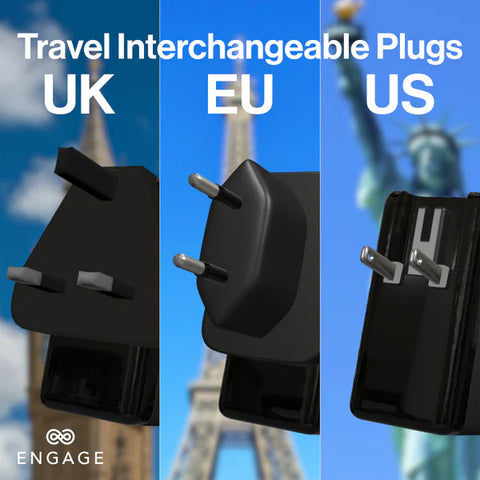 Engage, Power Adapter with Interchangeable UK/EU Plug & 4 Ports (100W)