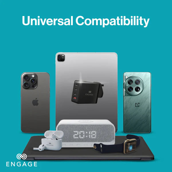 Engage, Power Adapter with Interchangeable UK/EU Plug & 4 Ports (100W)