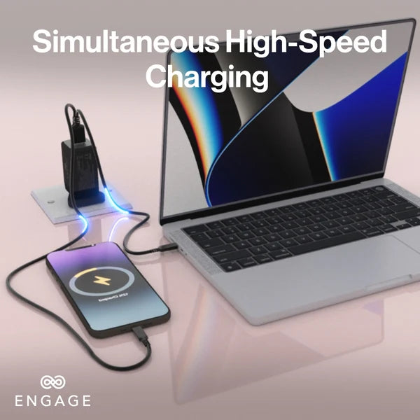Engage, Dual Port Power Adapter (48W) with Interchangeable UK/EU Plug