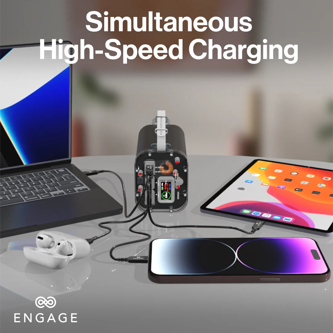 إنجايج، محطة طاقة صغيرة – 40000 مللي أمبير، 154 واط ساعة، USB-C بقدرة 100 واط PD، شحن سريع متعدد المنافذ