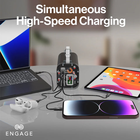 إنجايج، محطة طاقة صغيرة – 40000 مللي أمبير، 154 واط ساعة، USB-C بقدرة 100 واط PD، شحن سريع متعدد المنافذ