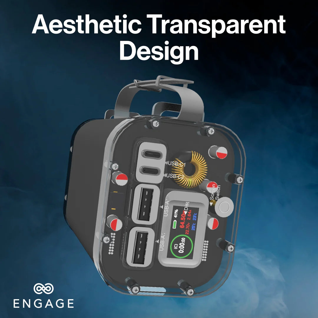 إنجايج، محطة طاقة صغيرة – 40000 مللي أمبير، 154 واط ساعة، USB-C بقدرة 100 واط PD، شحن سريع متعدد المنافذ