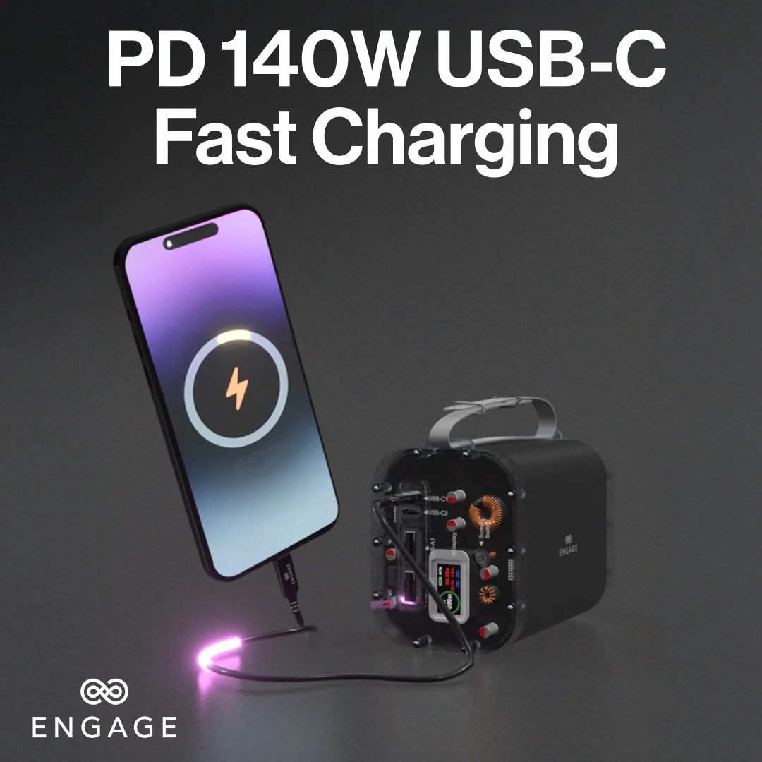 Engage Mini Power Station - 60000mAh, 231Wh, 140W PD USB-C, Multi-Port Fast Charging
