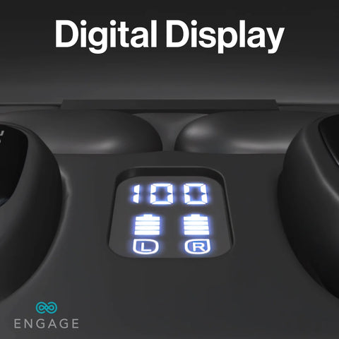 Engage Open-Ear Wireless Earbuds with Display Charging Case – Bluetooth 5.4, ENC Noise Cancelling, IPX5