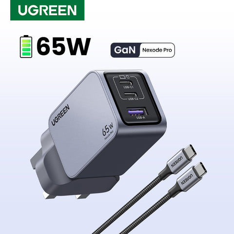 UGREEN Nexode Pro 65W 3-Port GaN Fast Charger UK 25872