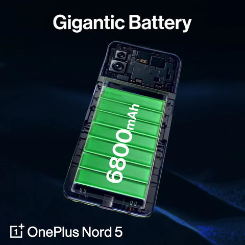 OnePlus Nord 5 5G – 6.83-inch 144Hz Swift AMOLED, 12GB RAM, 512GB Storage, Snapdragon 8s Gen 3, 80W Fast Charging