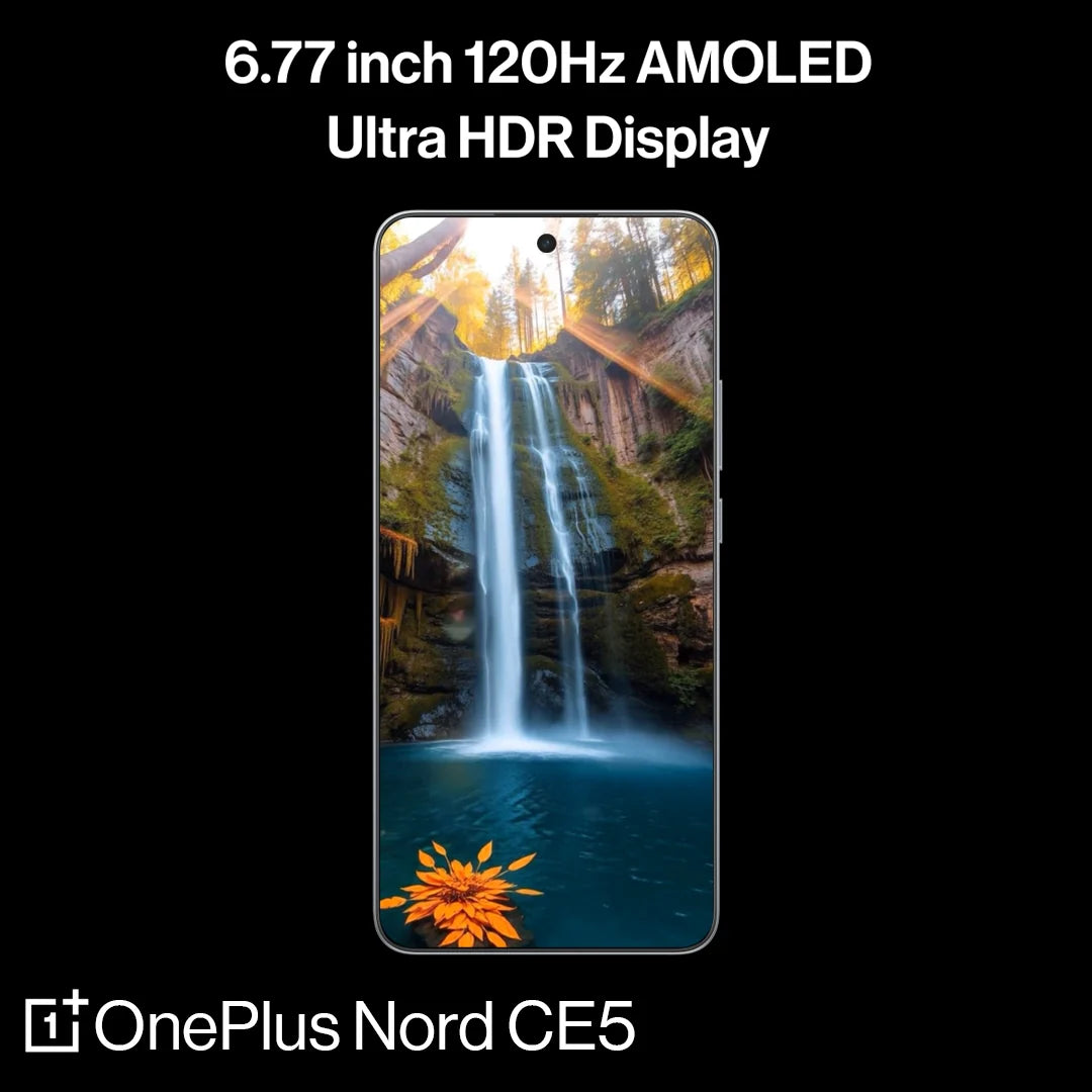 OnePlus Nord CE5 5G – 6.77-inch 120Hz AMOLED Display, 8GB RAM, 256GB Storage, Dimensity 8350, 80W Fast Charging