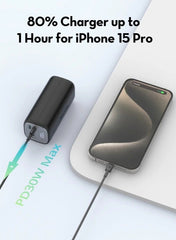 14000 mAh RAV Power RP-PB208 Mini PD Pioneer PD30W 3-Port Power Bank Black