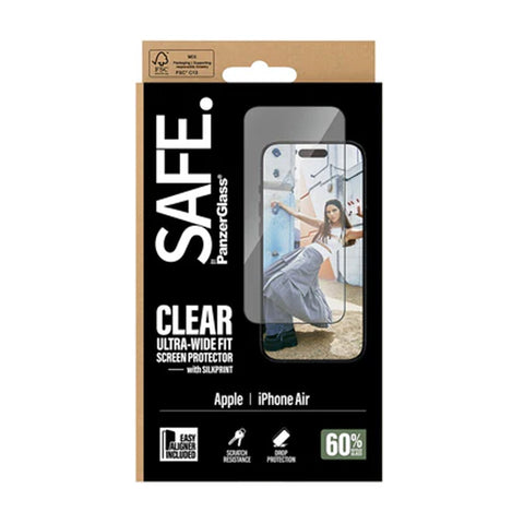 Safe by PanzerGlass Screen Protector iPhone 17, 17 Air, 17 Pro, 17 Pro Max | Ultra- Wide Fit w. EasyAligner - SILKPRINT