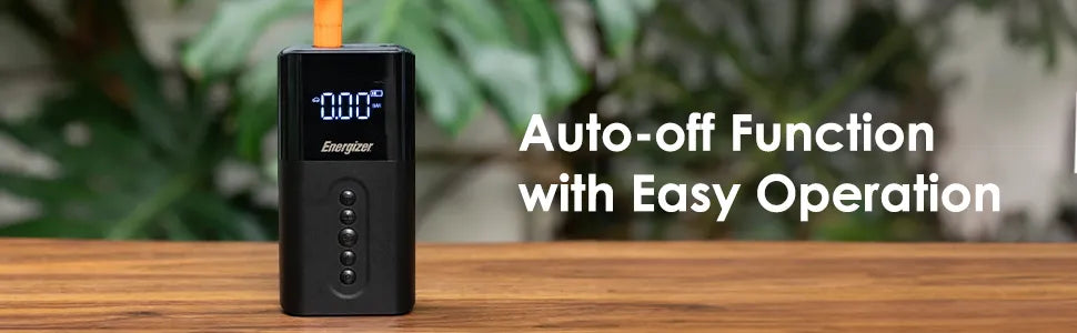 Energizer Portable Air Compressor- 4 Operational Modes, 6000 mAh- Power bank - Black