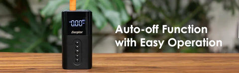 Energizer Portable Air Compressor- 4 Operational Modes, 6000 mAh- Power bank - Black