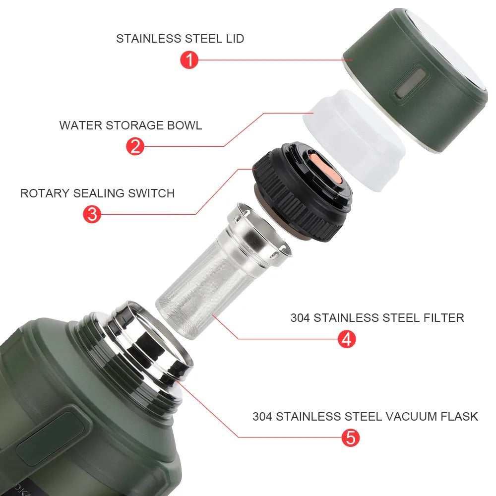 D.kadi KD9104 Vacuum Bottle 4L - Green