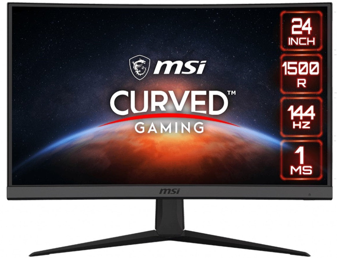 MSI Optix G24C6 24" FHD 144Hz, 1ms, VA, AMD Free-Sync Curved Gaming Monitor - Level Up