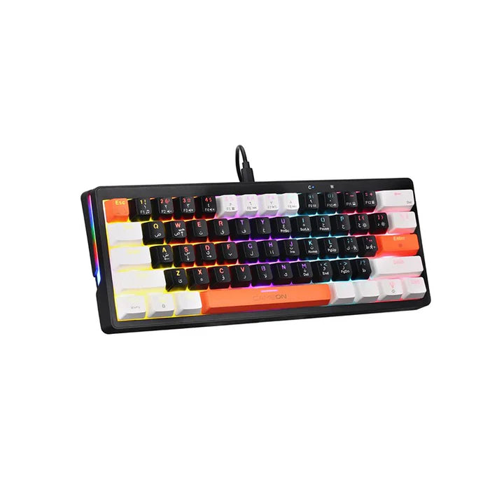 GAMEON AEROX Series 60% RGB Mechanical Wired Gaming Keyboard, Red Switch - English/Arabic (GOMK60-RS)
