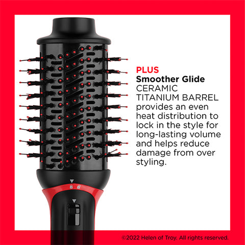 Revlon, One-Step Volumiser Plus – 30% Smaller Oval Brush, Titanium Ceramic Tourmaline, Ionic Technology – Smooth, Voluminous Hair