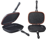 OMS Rectangular Granite Double Sided Grill 36x26x7.5cm - Black