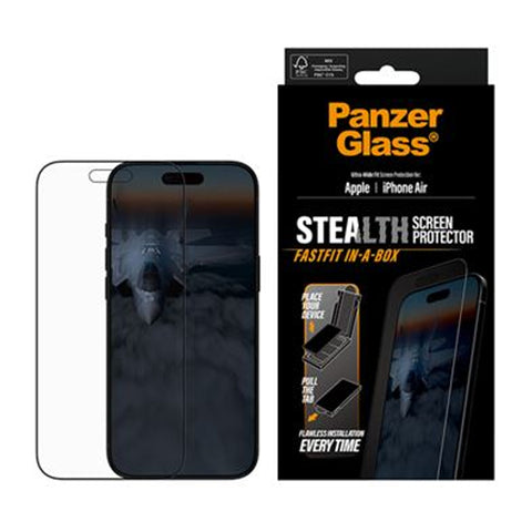 PanzerGlass Stealth Screen Protector iPhone 17, 17 Pro, 17 Air, 17 Pro Max | Ultra-Wide Fit w. Fastfit in-a-box