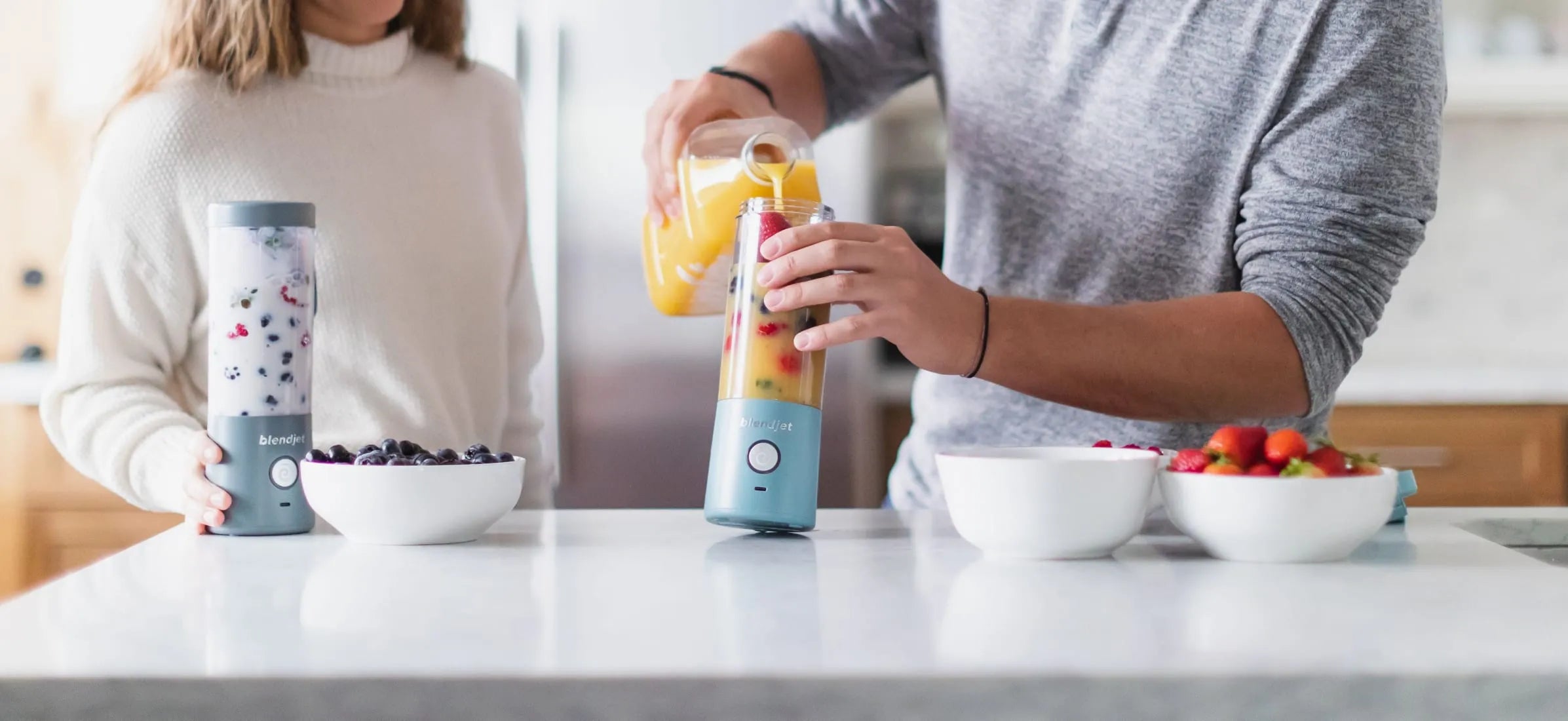 Blendjet V2 Portable Blender 16oz, Smoothie Maker, Fruit Blender, BPA-Free, 475ml, 200W, Sports Bottle, USB-C Rechargeable - Glacier