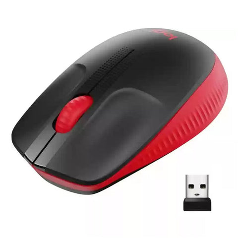 ماوس Logitech M190 لاسلكي بالحجم الكامل للاستخدام اليومي – أحمر