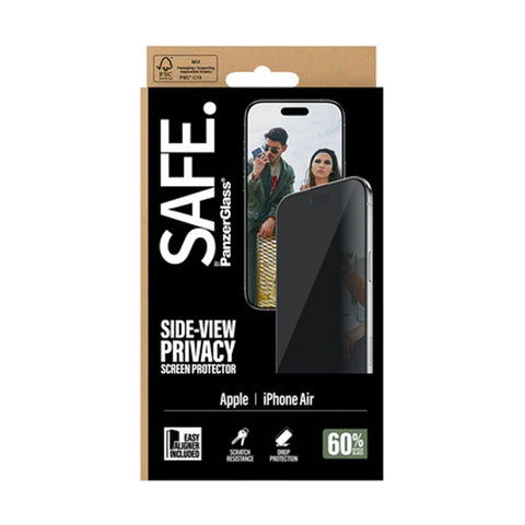 Safe. by PanzerGlass Privacy Screen Protector iPhone 17, 17 Air, 17 Pro, 17 Pro Max | Ultra-Wide Fit w. EasyAligner