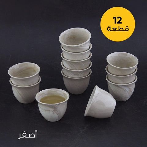 طقم فنجان عربي ماربل 12 قطعة
